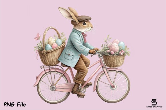 Vintage Easter Rabbit Bunny Png Clipart - Download Now