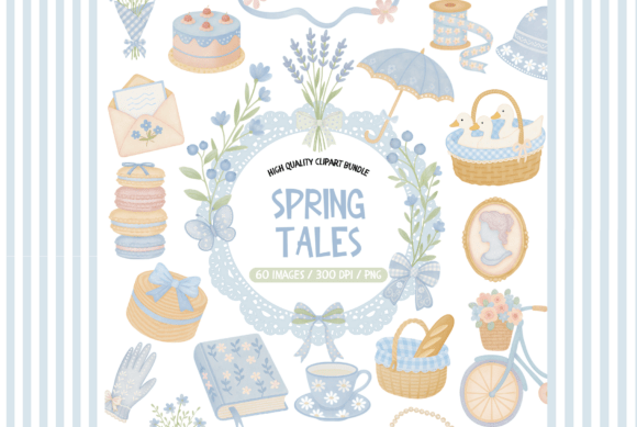 Watercolor Spring Cottagecore Clipart - Download Now