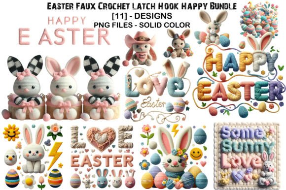 Easter Faux Crochet Latch Hook Bundel - Download Now