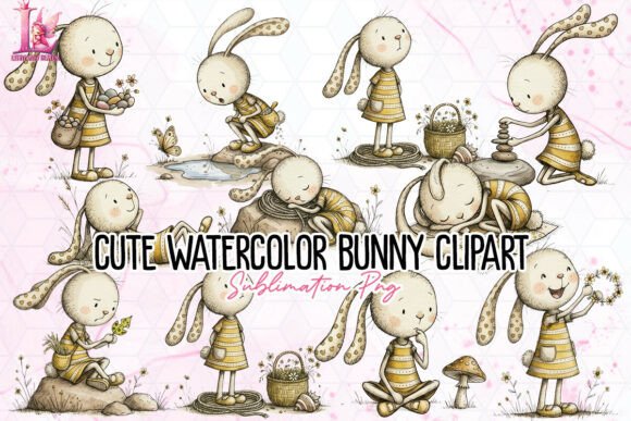 Download Watercolor Bunny Clipart - Premium Bundle