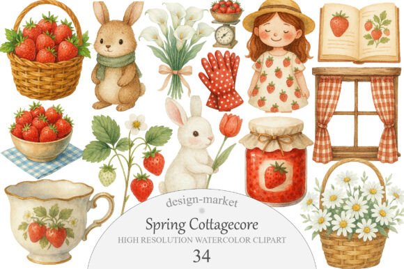 Spring Cottagecore Clipart - Download Now