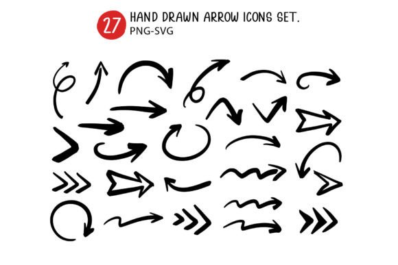 Hand Drawn Arrow Icons Set. - Download Now