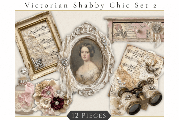 Vintage Lace Ephemera Graphics Set 2 - Download Now