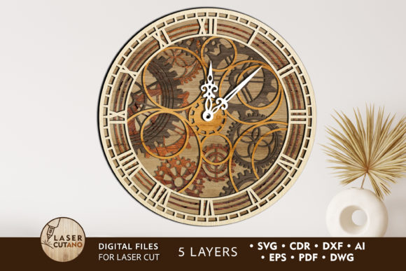 Clock Multilayer Laser Cut Files - Download Now