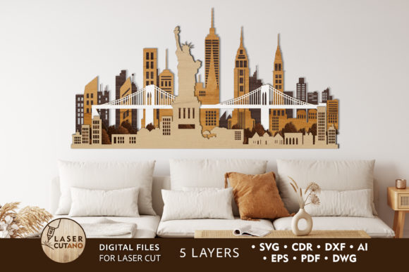 New York City Multilayer Laser Cut Files - Download Now